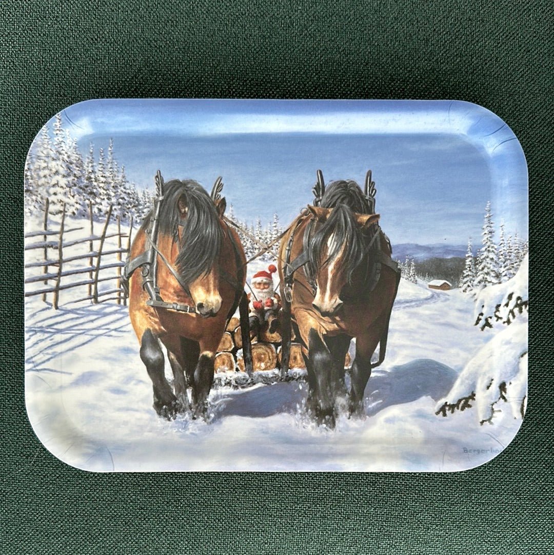 Christmas Rectangular Tray, Horses 2 - By Bergerlind