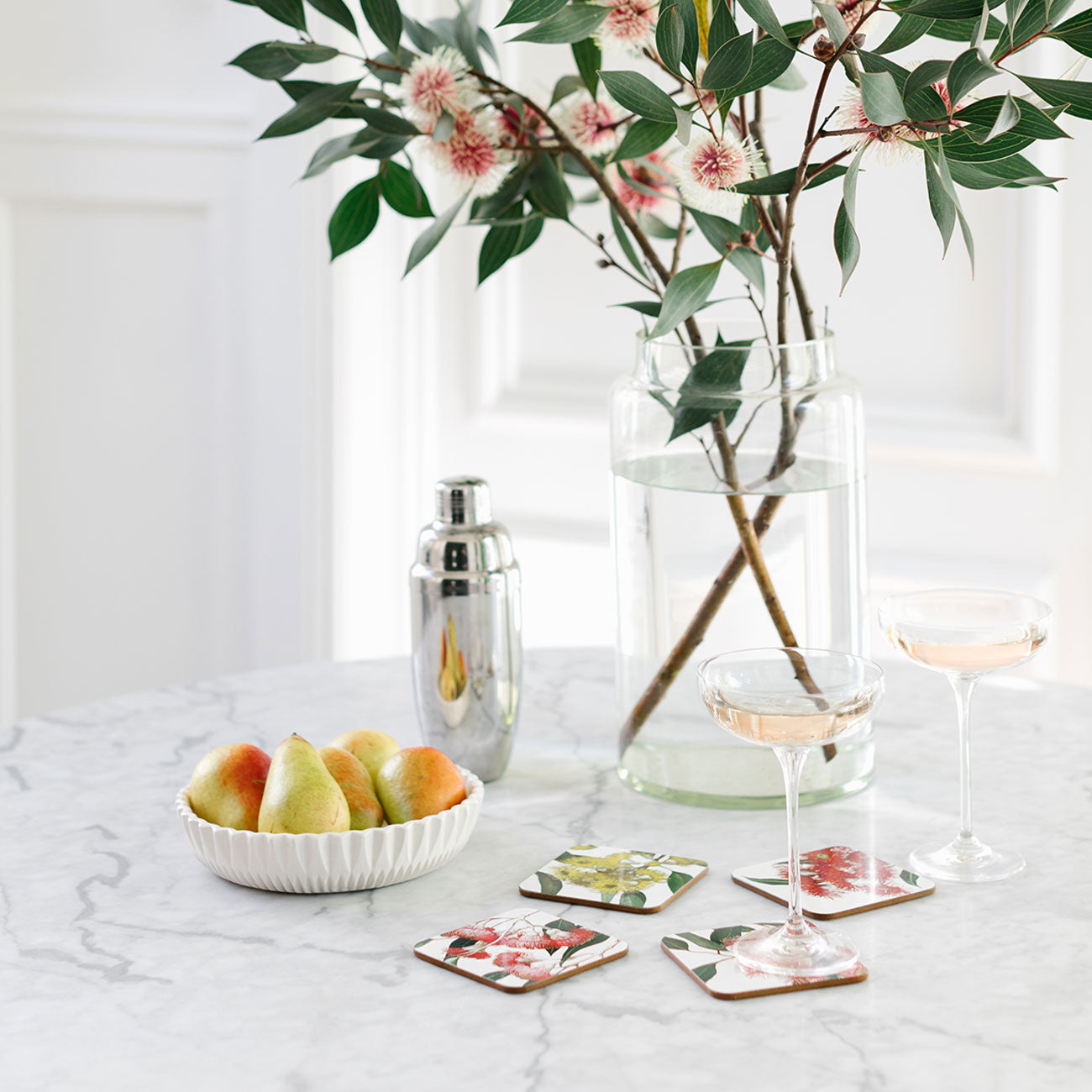 Eucalyptus cork coasters