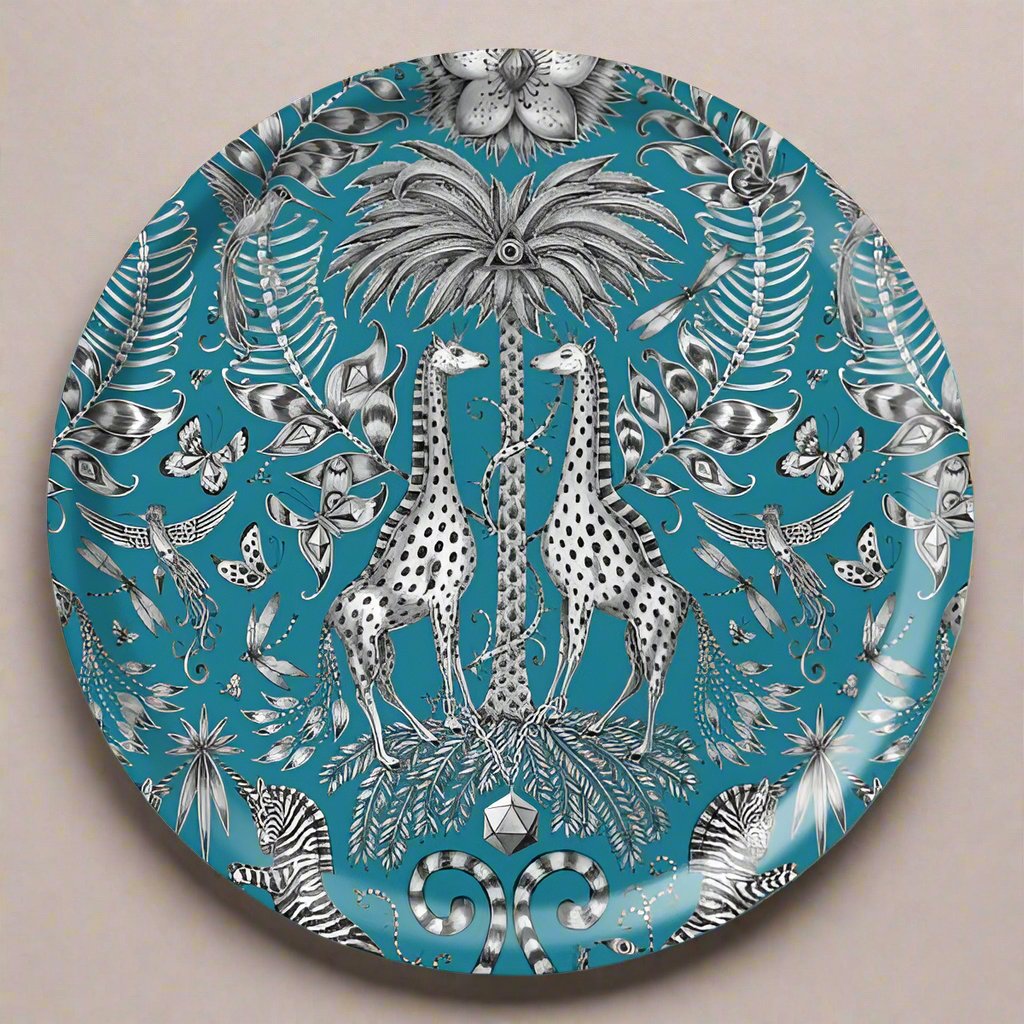 Kruger Round Tray - Turquoise