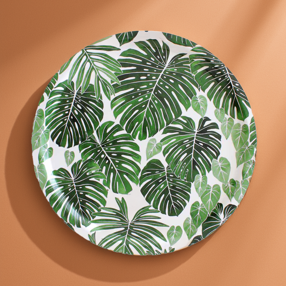 Monstera Round Tray