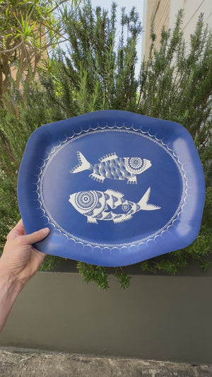 Shoal of Fish 40x33cm - Blue