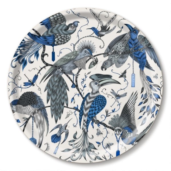 Audubon Round Tray - Blue - Emma J Shipley