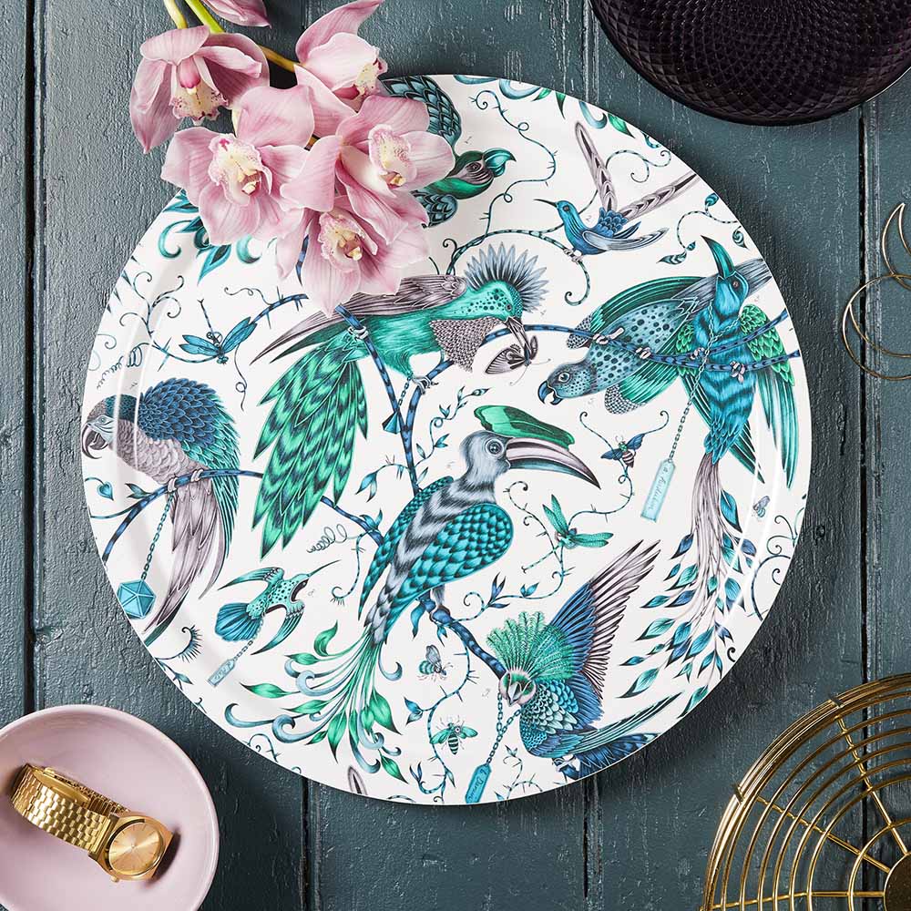 Audubon Round Tray - Green - Emma J Shipley
