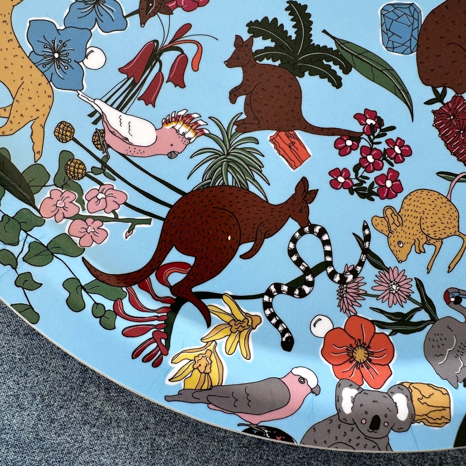 Aus-Tray-Lia Round Tray - Blue - By McKean Studio