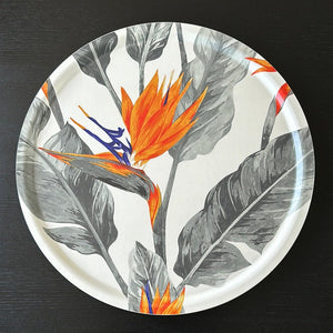 Bird of Paradise Round Fabric Tray 65cm - XL - By Pinja Laine