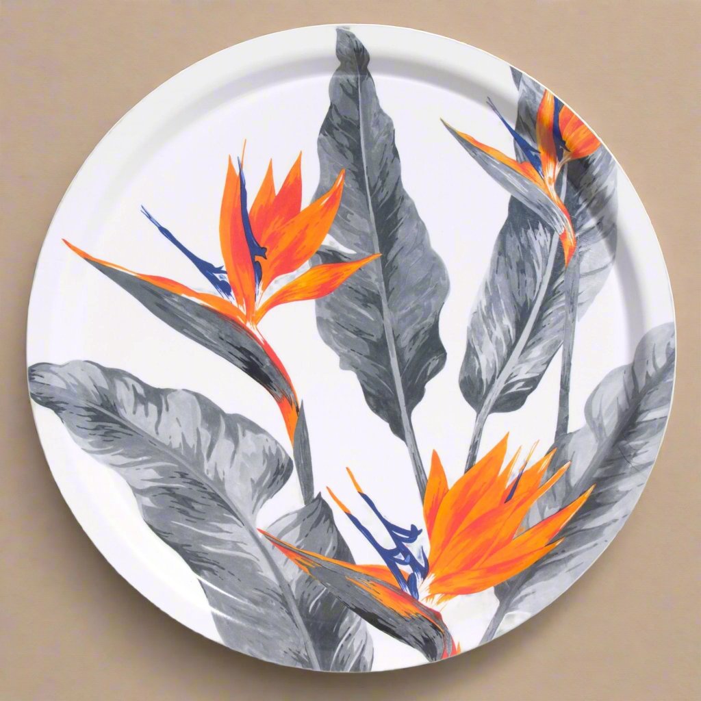 Bird of Paradise Round Tray - By Ingela Backman