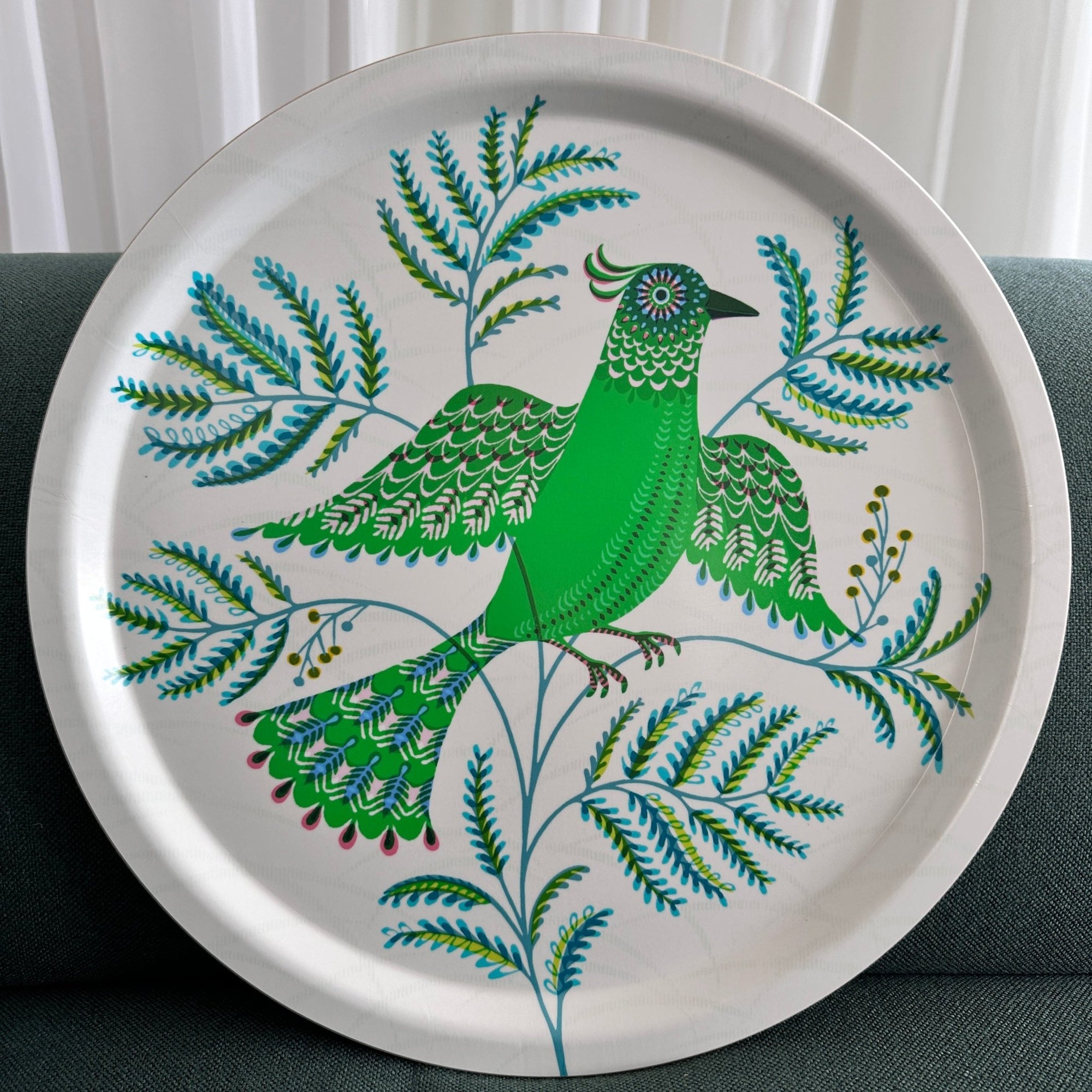 Bird Round Tray - Green - Asta Barrington