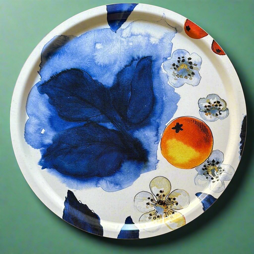 Blombär Round Fabric Tray - Blue - By Mialotta Arvidsson Mars