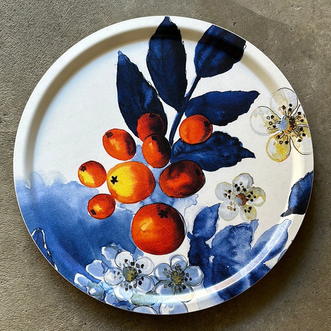 Blombär Round Fabric Tray - Blue - By Mialotta Arvidsson Mars