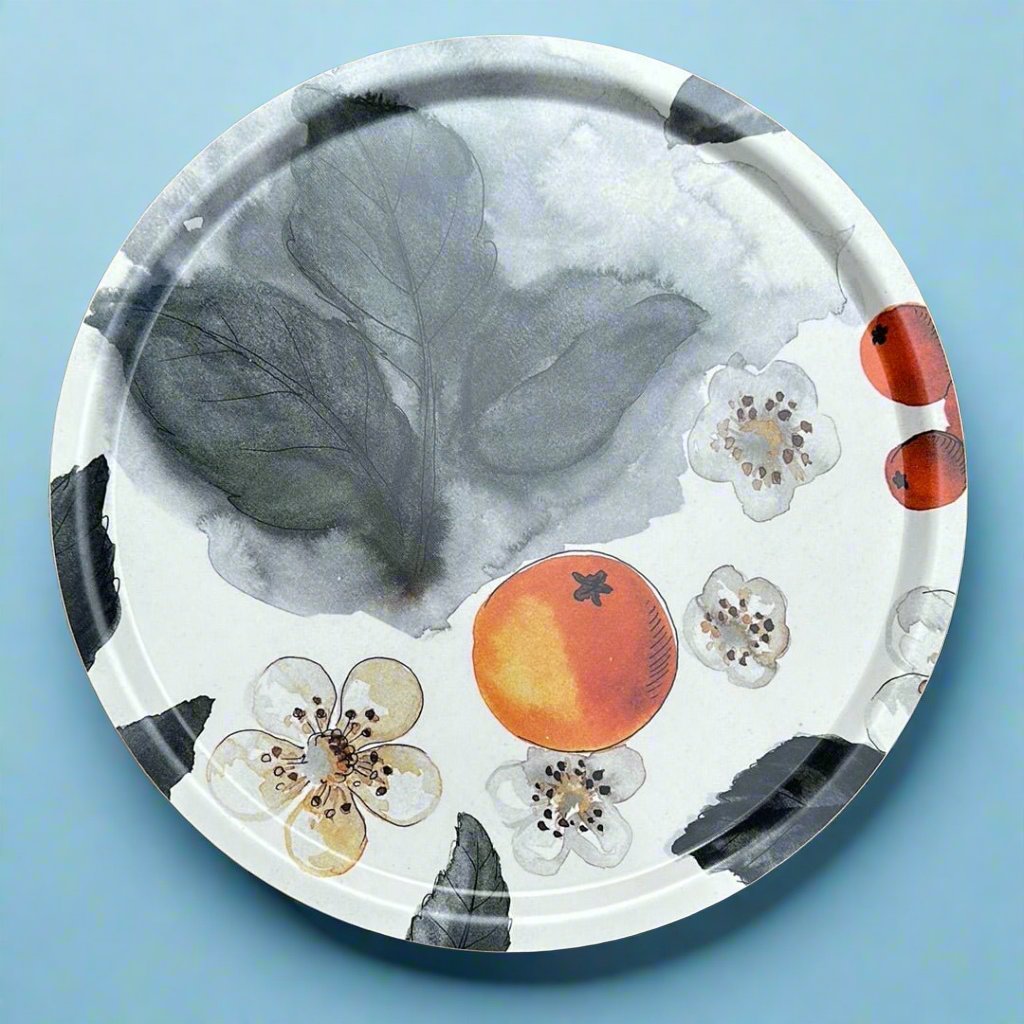 Blombär Round Fabric Tray - Grey - By Mialotta Arvidsson Mars