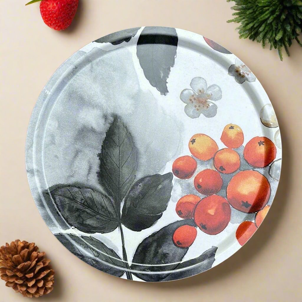 Blombär Round Fabric Tray - Grey - By Mialotta Arvidsson Mars