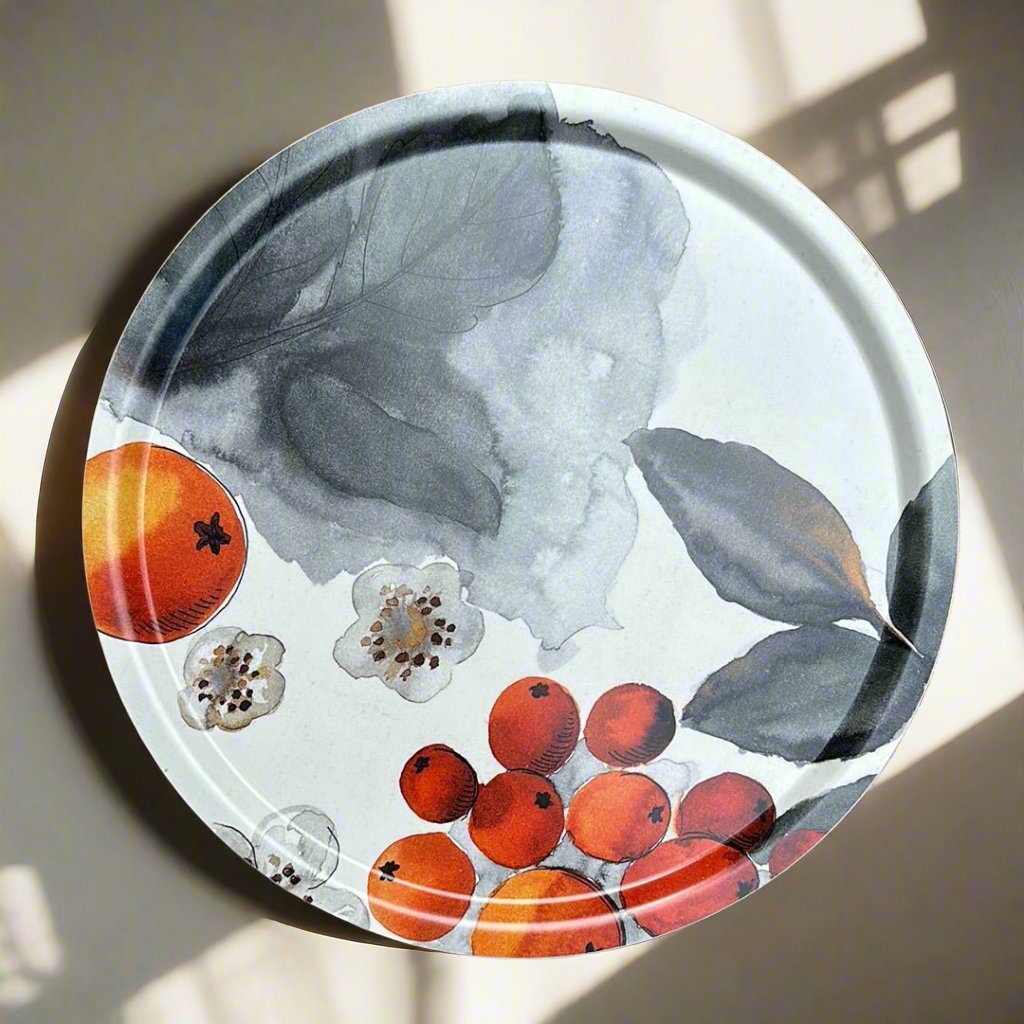 Blombär Round Fabric Tray - Grey - By Mialotta Arvidsson Mars