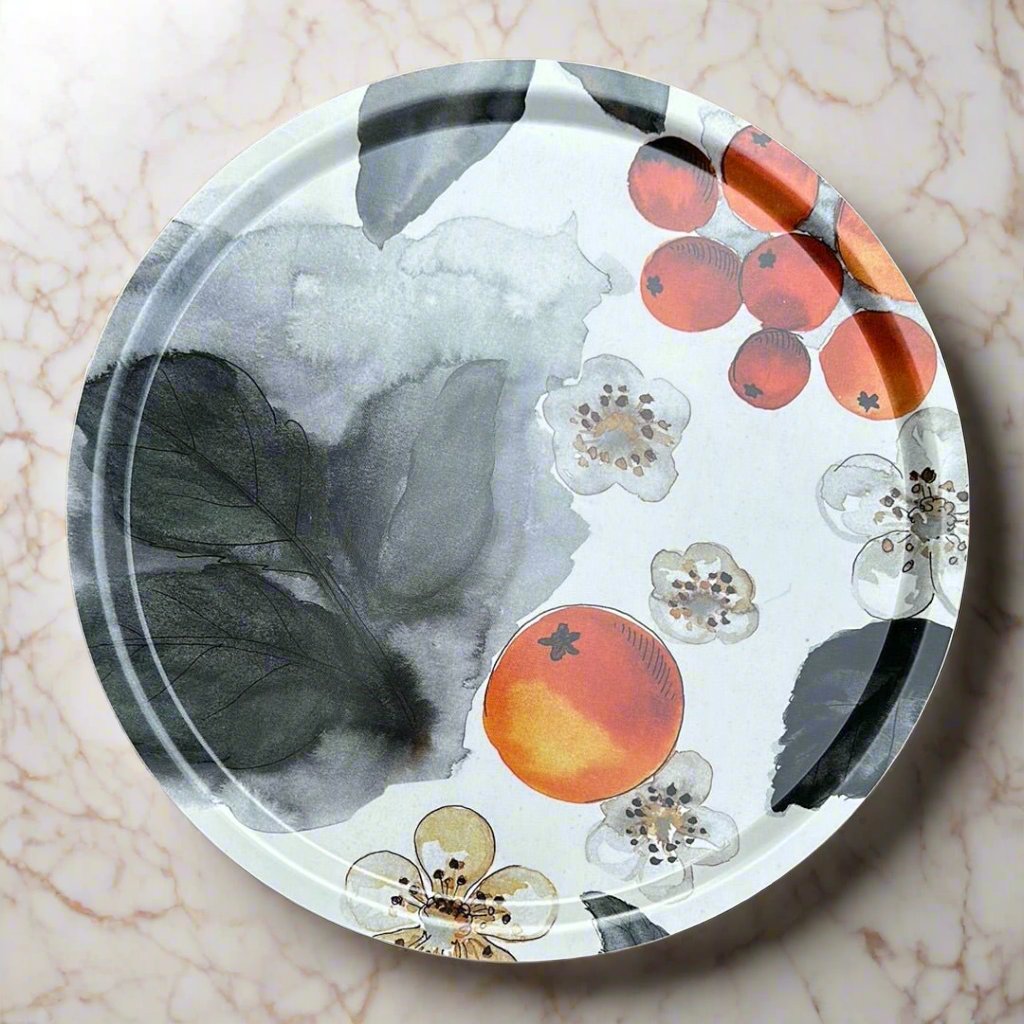 Blombär Round Fabric Tray - Grey - By Mialotta Arvidsson Mars