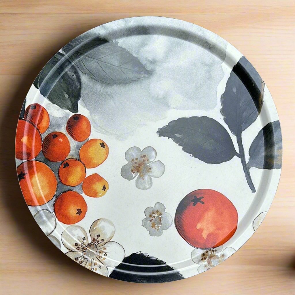 Blombär Round Fabric Tray - Grey - By Mialotta Arvidsson Mars