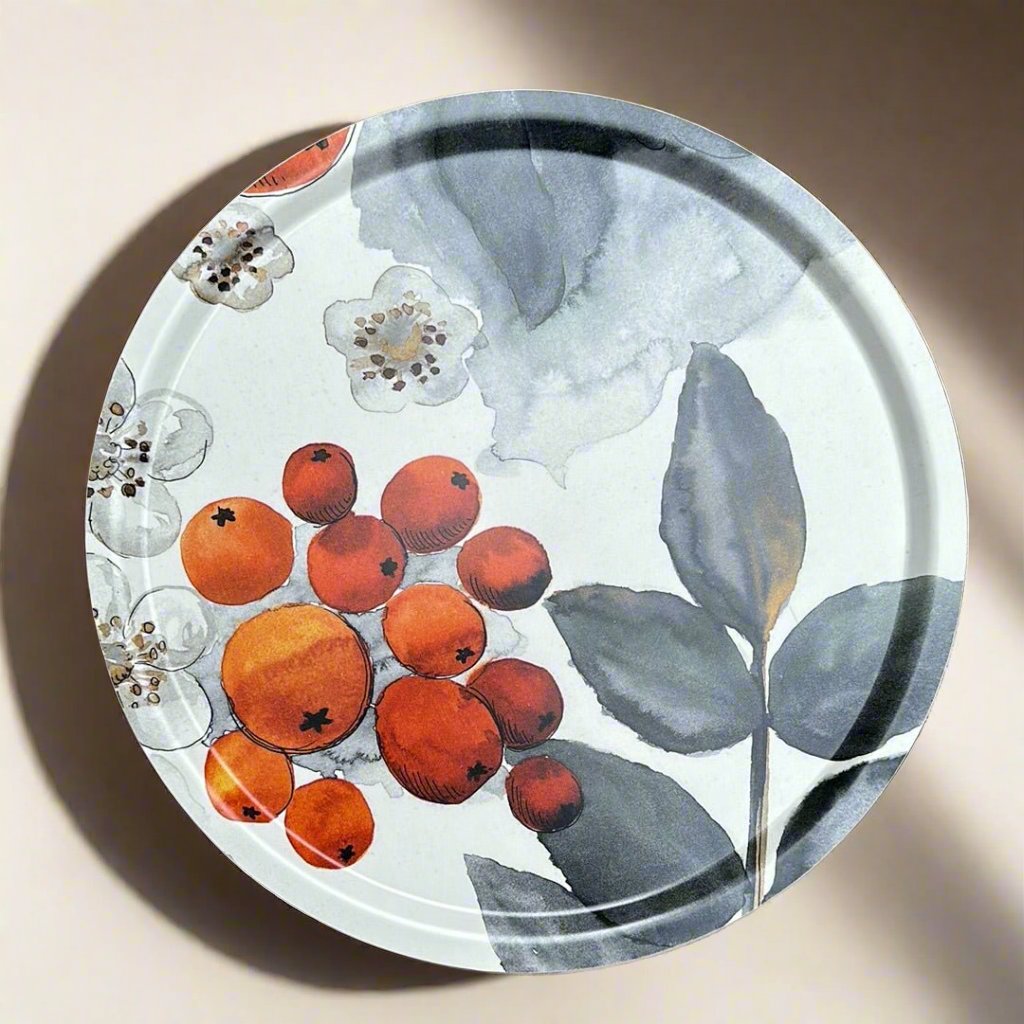 Blombär Round Fabric Tray - Grey - By Mialotta Arvidsson Mars