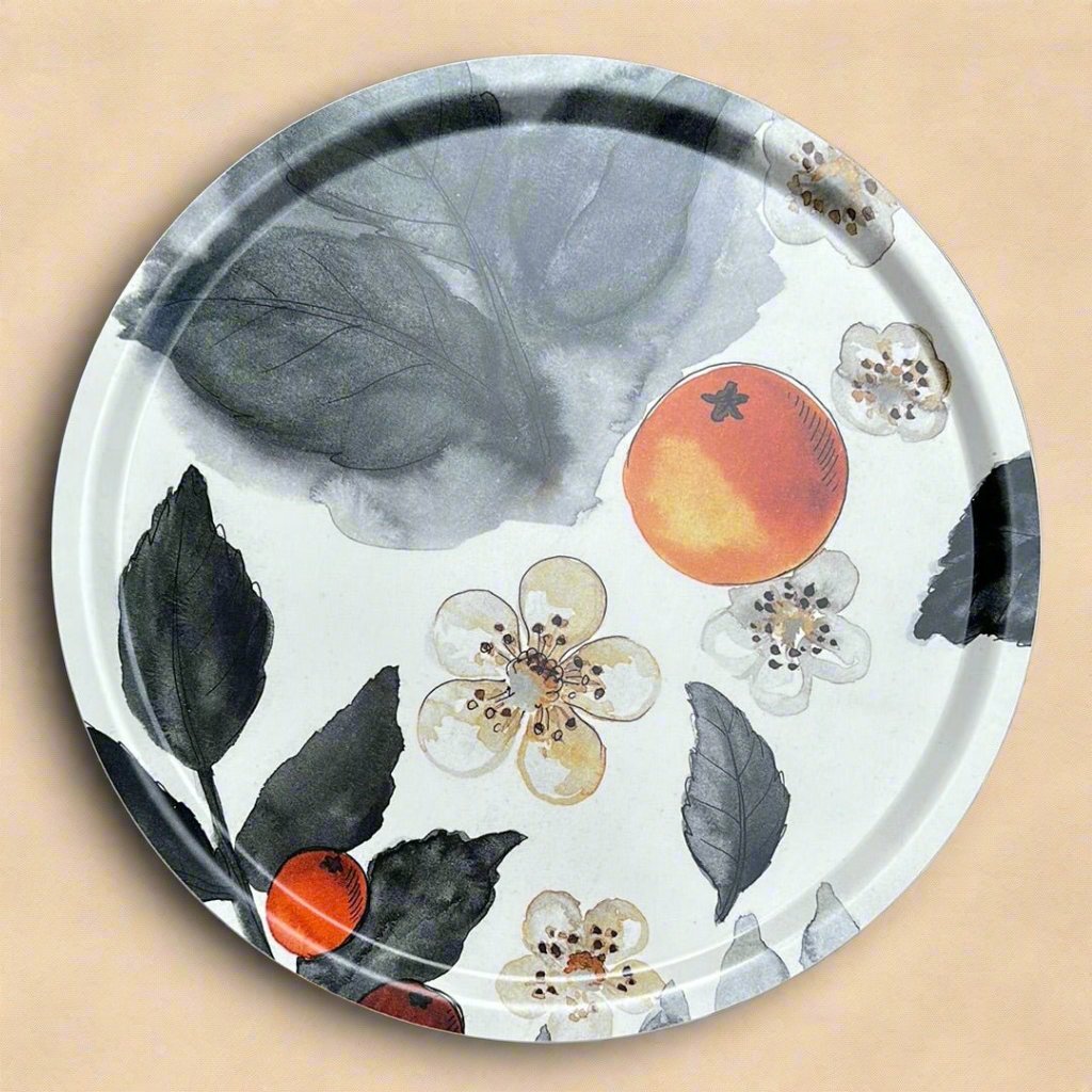 Blombär Round Fabric Tray - Grey - By Mialotta Arvidsson Mars