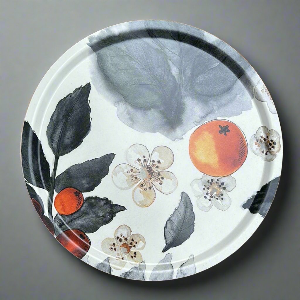 Blombär Round Fabric Tray - Grey - By Mialotta Arvidsson Mars