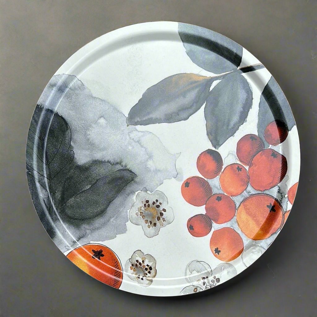 Blombär Round Fabric Tray - Grey - By Mialotta Arvidsson Mars