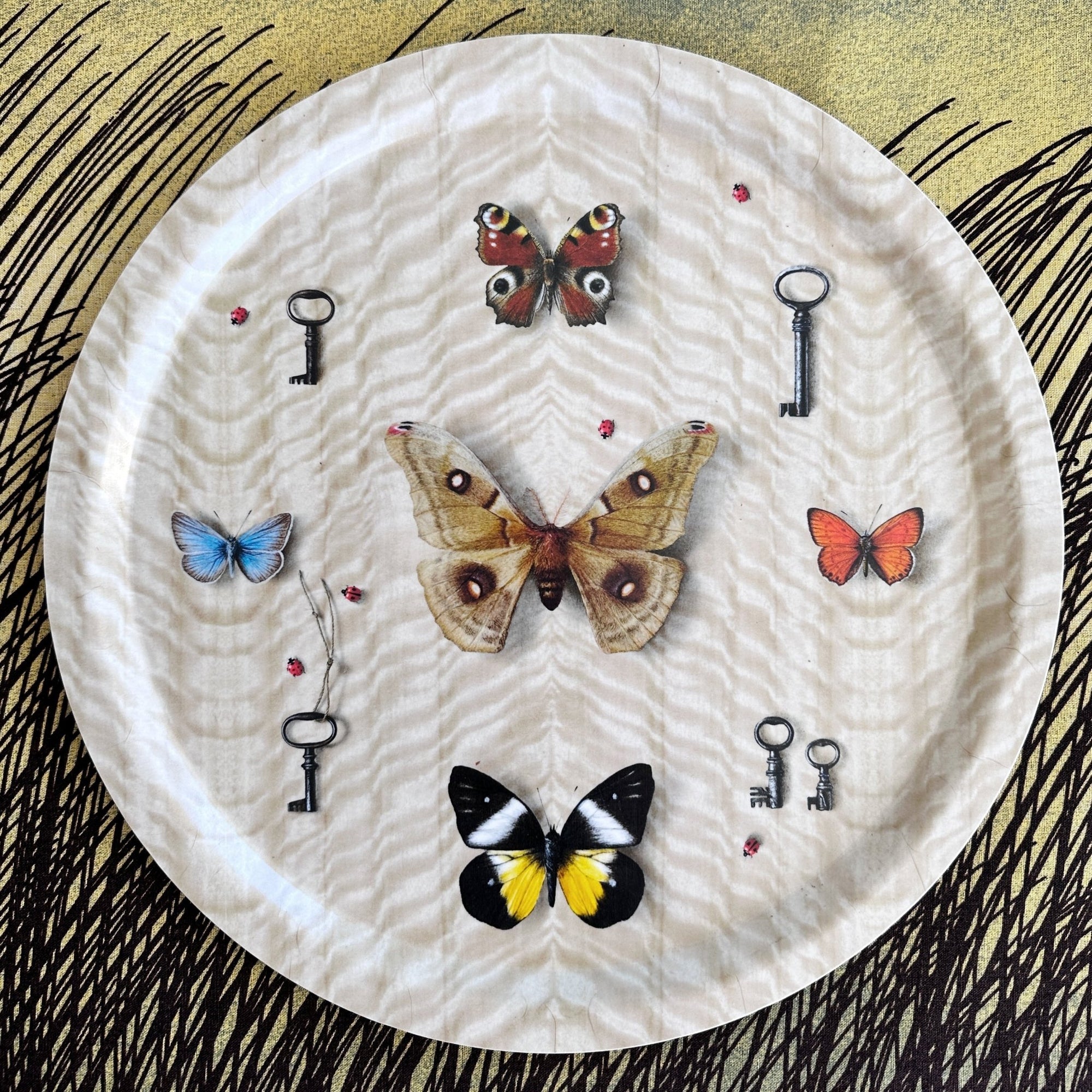 Butterfly Round Tray - Michael Angove