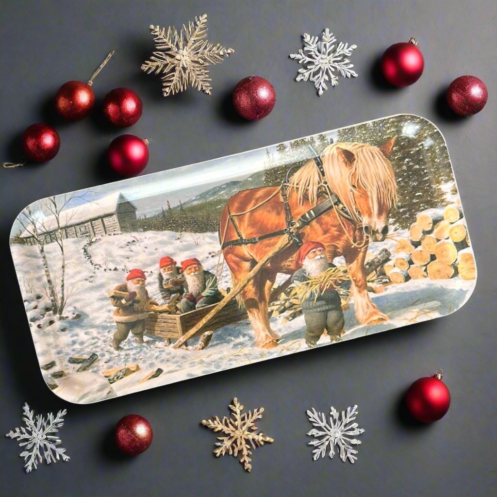 Christmas Rectangular Tray, Firewood - By Bergerlind
