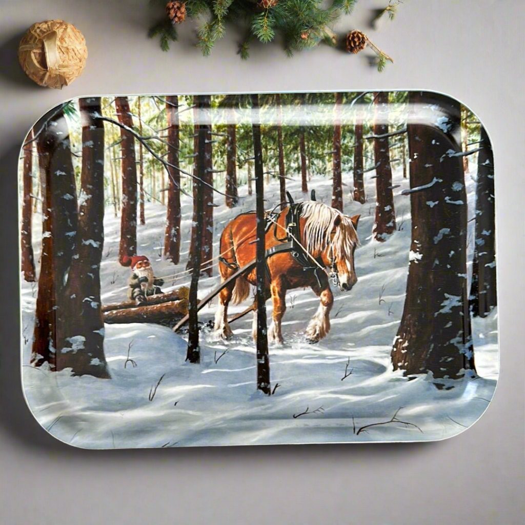 Christmas Rectangular Tray, Horse - By Bergerlind