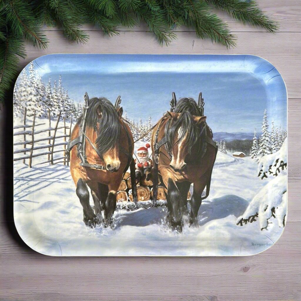 Christmas Rectangular Tray, Horses 2 - By Bergerlind