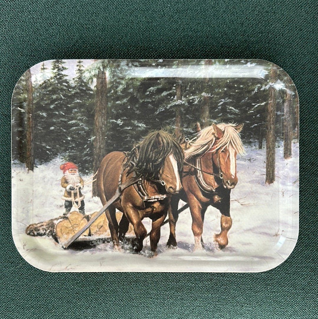 Christmas Rectangular Tray, Horses - By Bergerlind