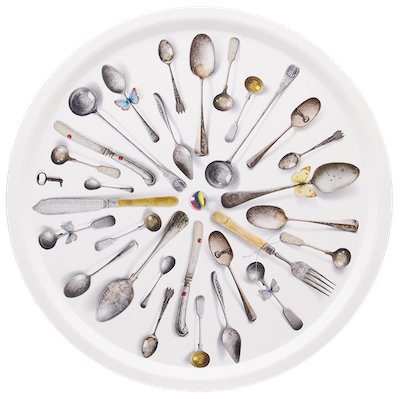 Cutlery, White - Tray Round - Michael Angove