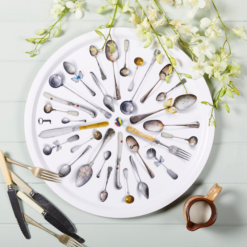 Cutlery, White - Tray Round - Michael Angove
