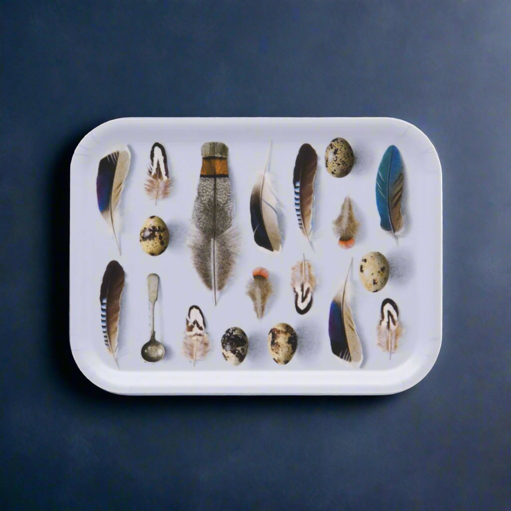 Feathered Rectangular Tray - Blue - Michael Angove