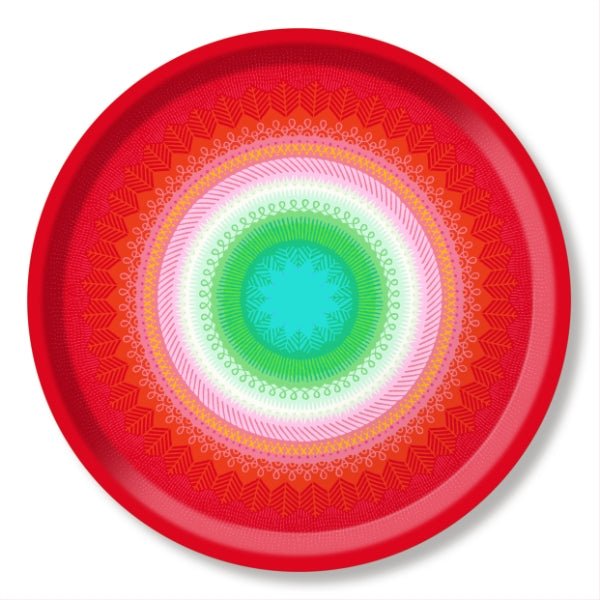 Fiesta Round Tray - Red - Asta Barrington