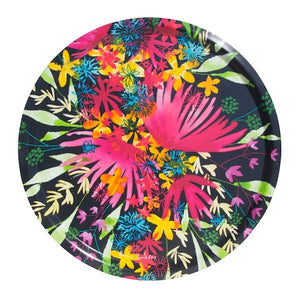 Flowers Round Tray - By Kevin Brackley