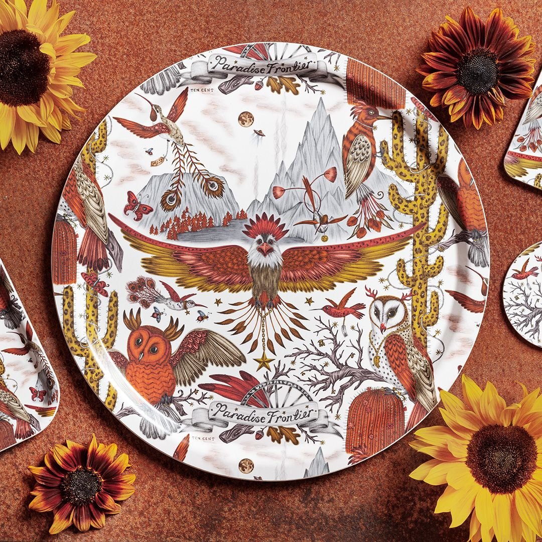 Frontier Round Tray - Gold - Emma J Shipley