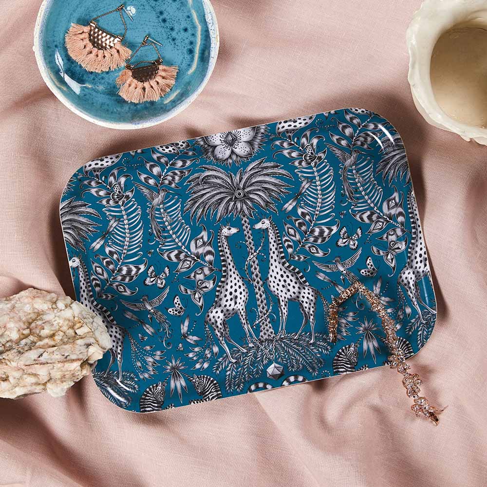 Kruger Rectangular Tray - Turquoise - Emma J Shipley