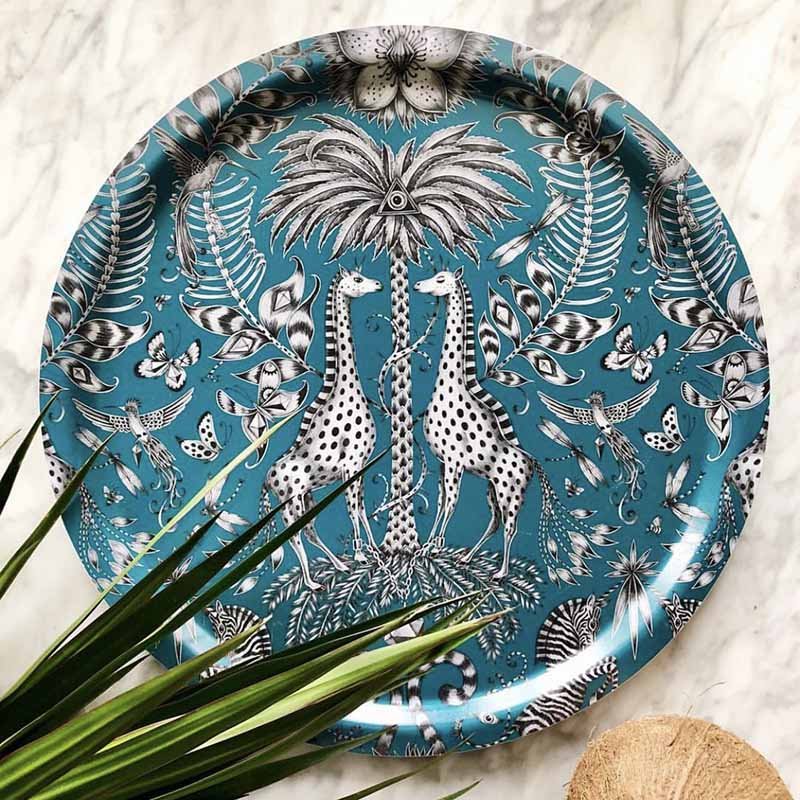 Kruger Round Tray - Turquoise