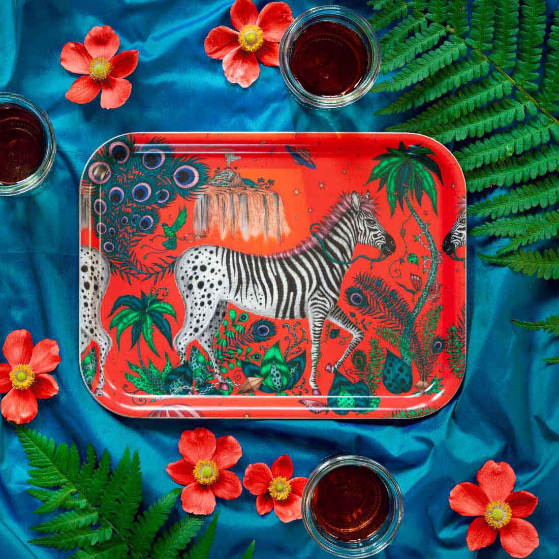 Lost World Rectangular Tray - Red - Emma J Shipley