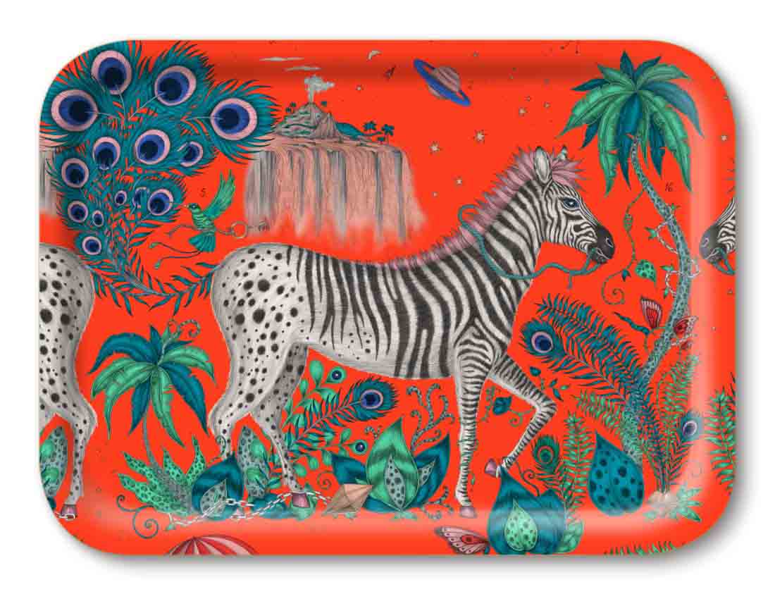 Lost World Rectangular Tray - Red - Emma J Shipley