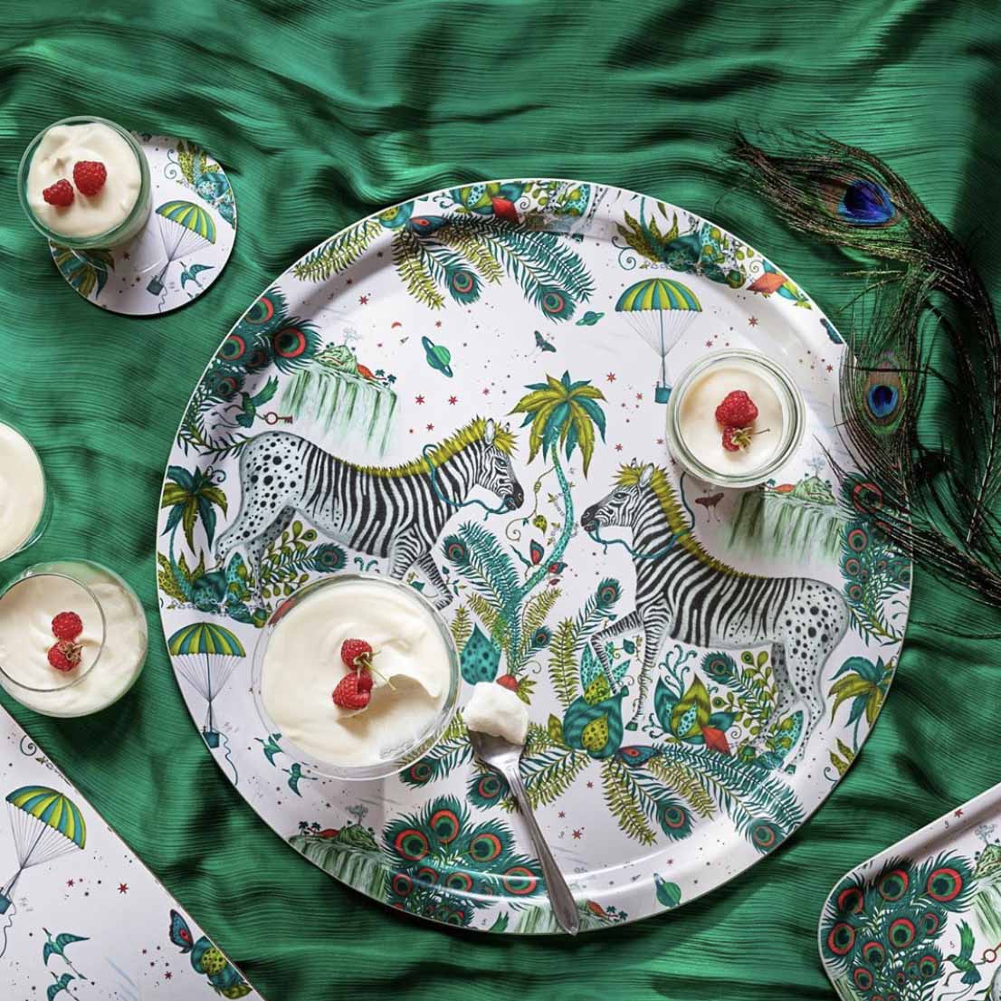 Lost World Round Tray - Lime - Emma J Shipley