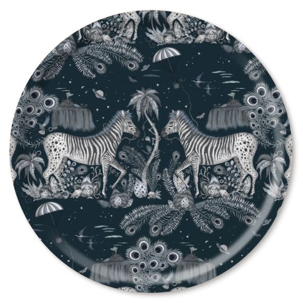 Lost World Round Tray - Navy - Emma J Shipley