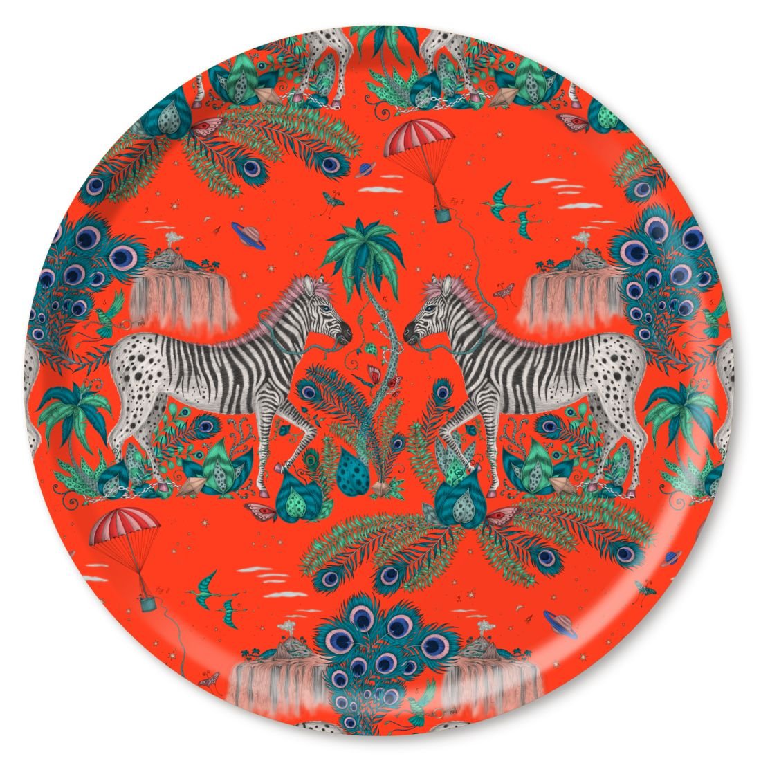 Lost World Round Tray - Red - Emma J Shipley