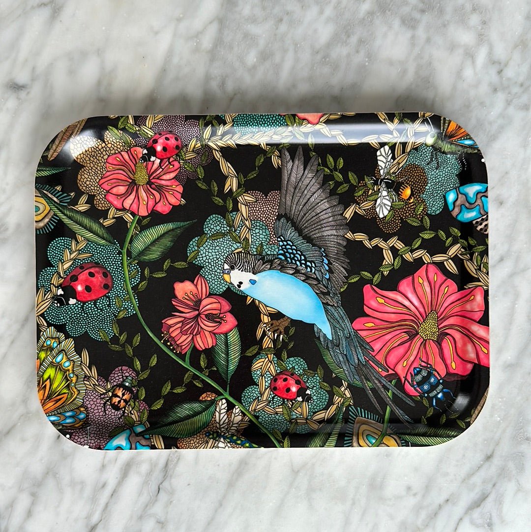 Nadja, Budgies Black Rectangular Tray - By Nadja