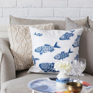 Cushion cover with fish pattern
