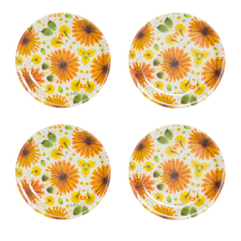 Coasters with wattle pattern by Tara Axford