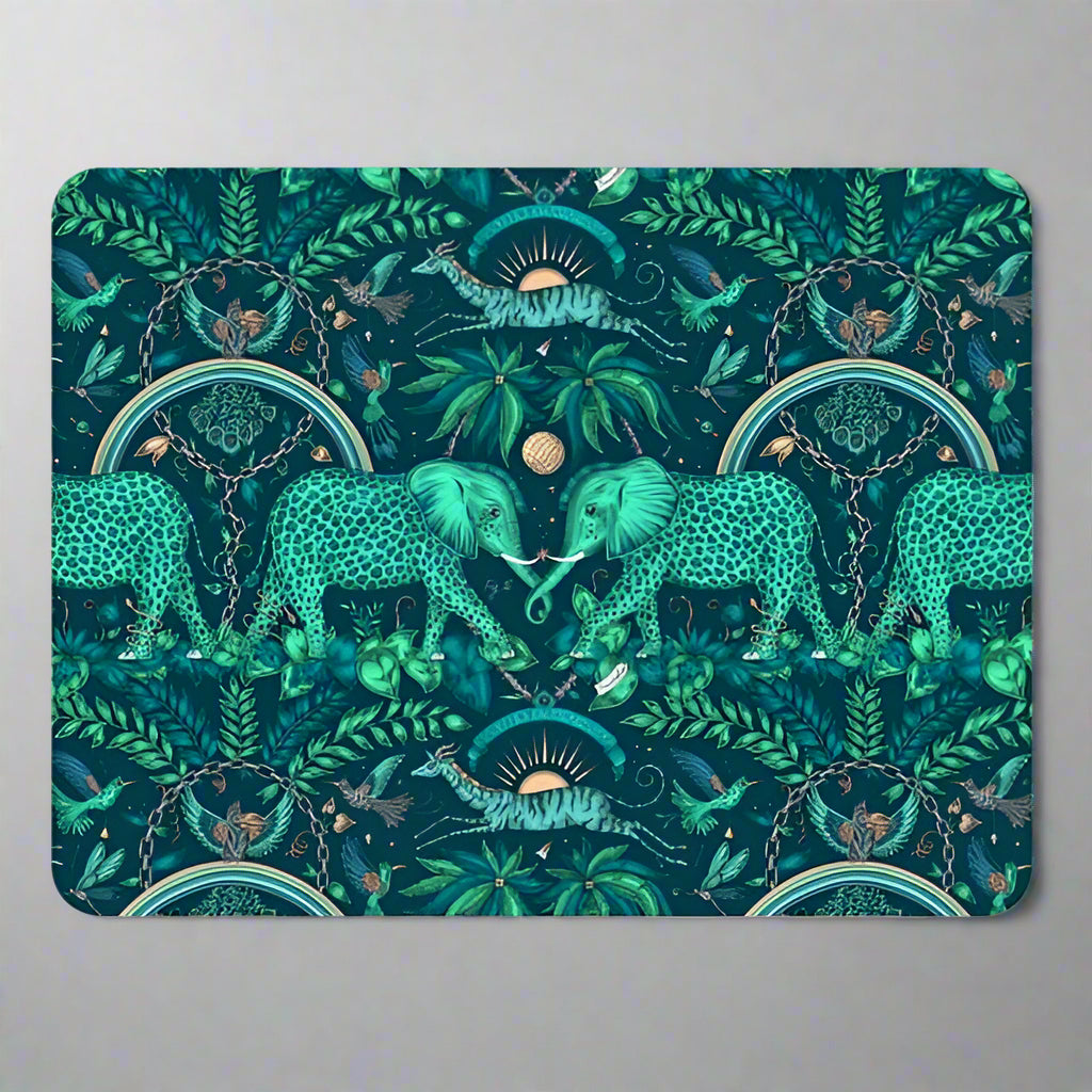 Zambezi Elephant Placemat - Teal - Emma J Shipley