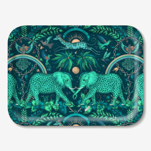 Zambezi Elephant Rectangular Tray - Teal - Emma J Shipley